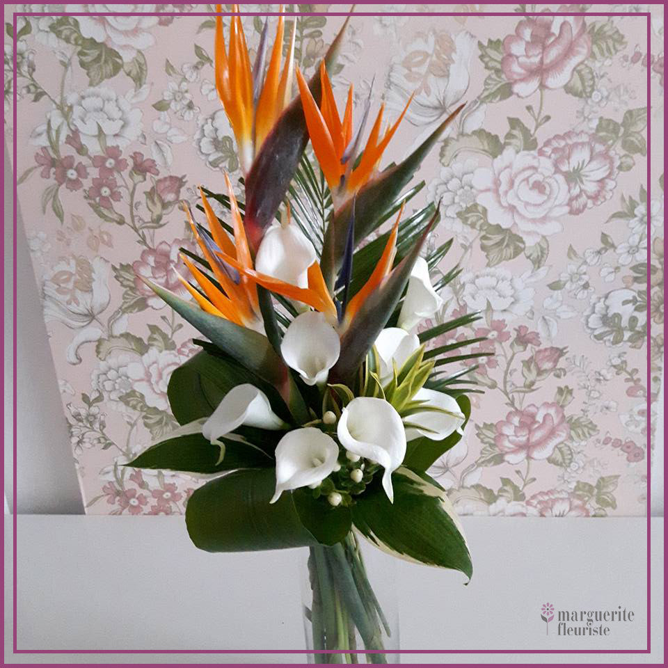 Bouquet Exotique Calla et Oiseaux de Paradis
