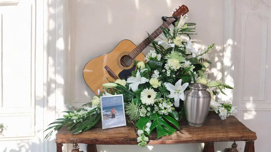 Arrangement Floral pour Urne Funéraire et/ou Photo - Mélodie d&