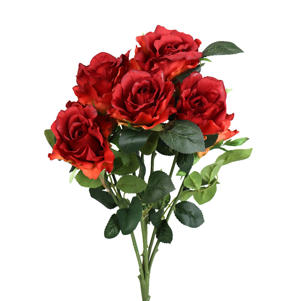TIGE BRANCHUE DE ROSES X 7, ROUGE, 18"