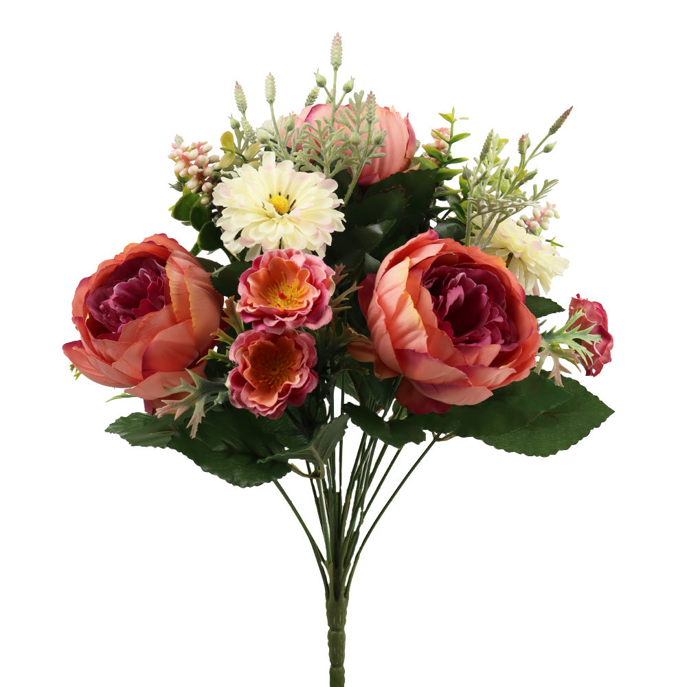 BOUQUET DE PIVOINES/MARGUERITES, ROSE, 18½&