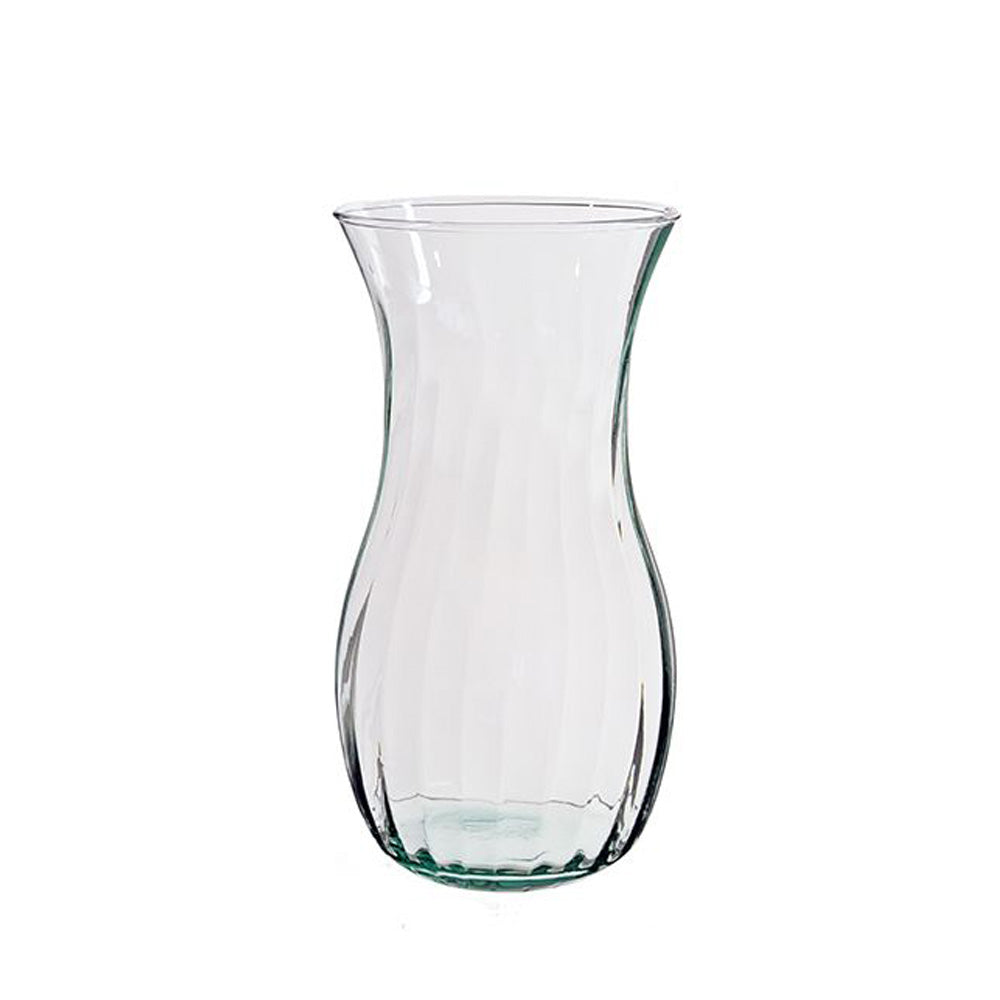 VASE NERVURES DE VERRE RECYCLÉ, CLAIR, Ø4¾" x 9¾"