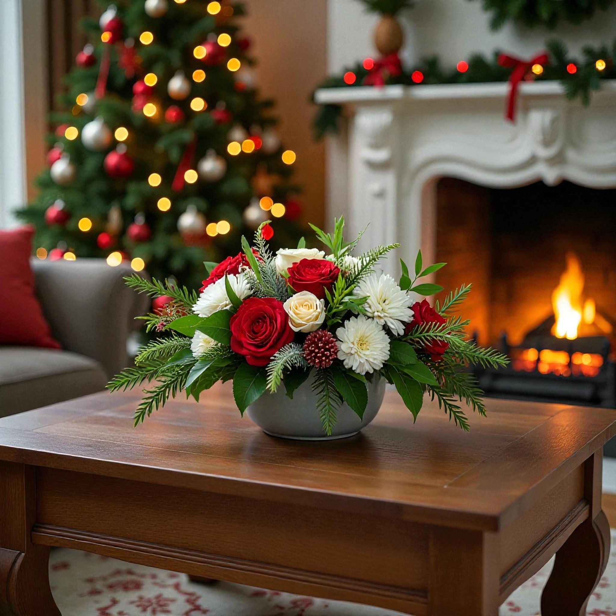 Arrangement de Noël Classique – Rouge, Blanc et Vert