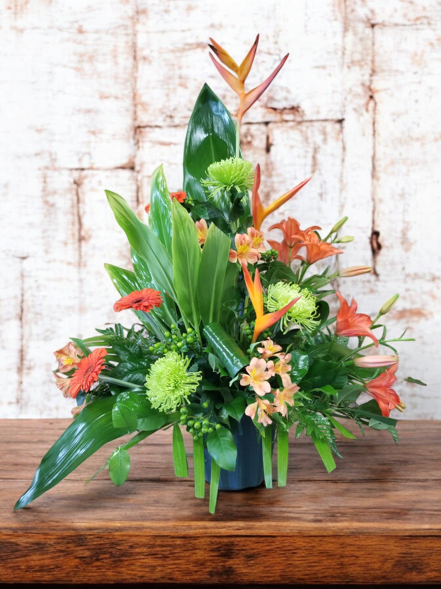 Corbeille Funéraire Tropicale - Hommage Vibrant et Majestueux