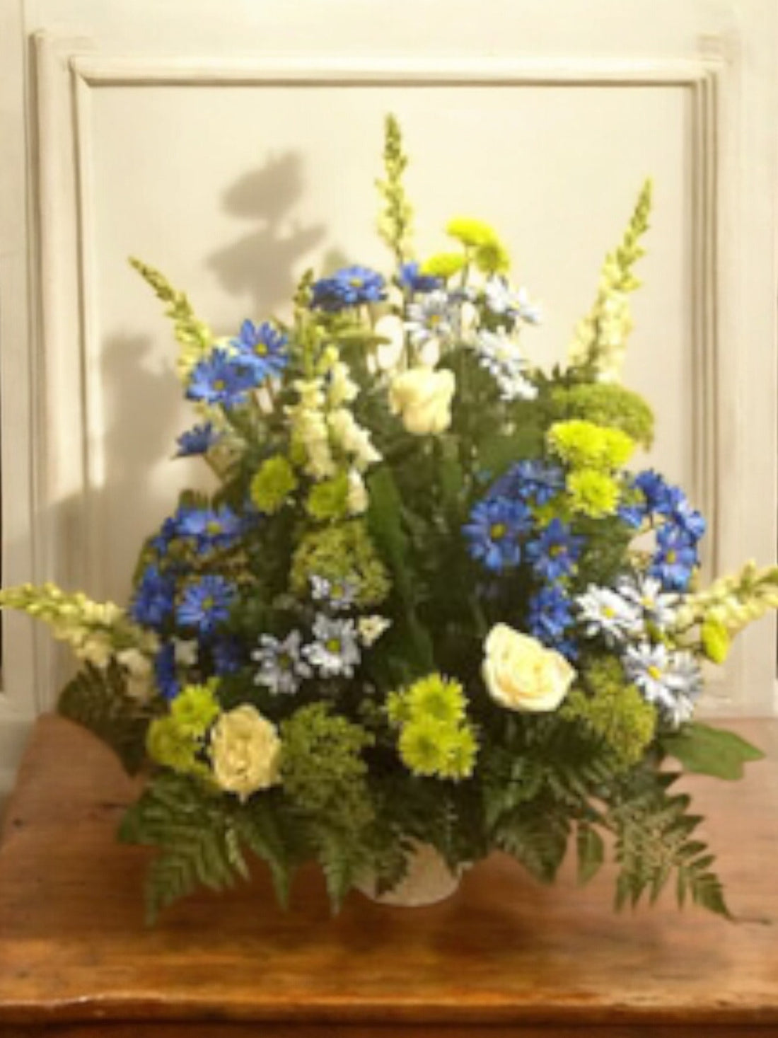 Corbeille Funéraire Fraîcheur en Bleu et Vert