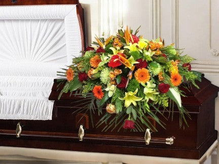 Arrangement de Cercueil - Hommage Coloré et Chaleureux