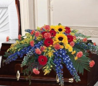 Arrangement de Cercueil - Hommage en Couleurs Vibrantes