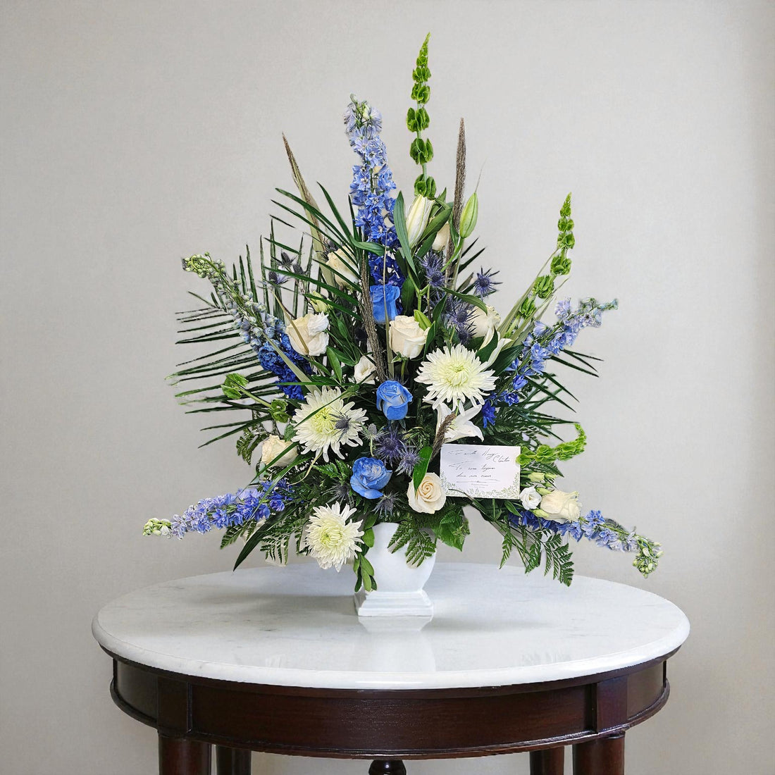Blue &amp;amp; White Funeral Arrangement – ​​Peaceful Tribute