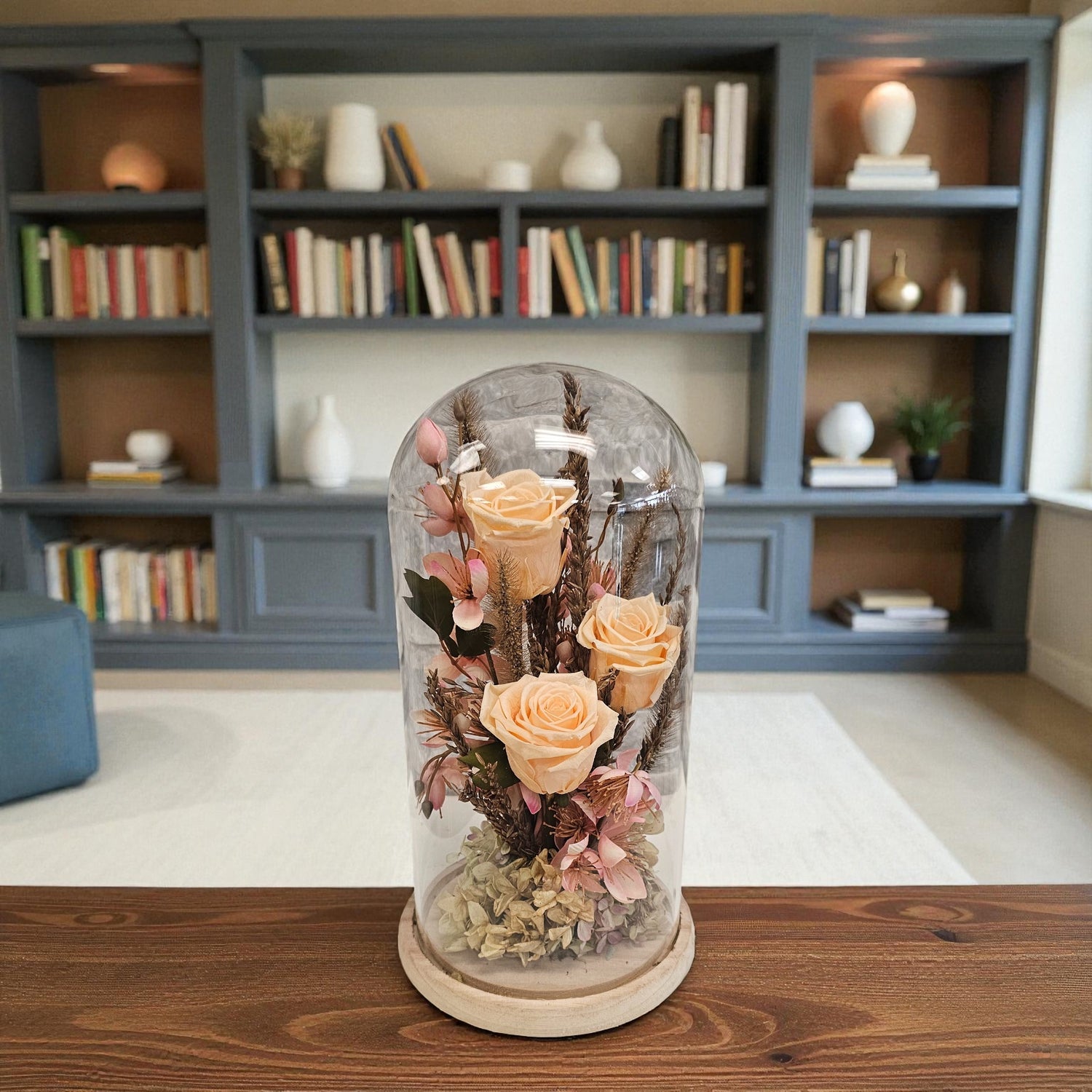 Timeless Elegance - Bouquet of 2 Eternal Roses with Eucalyptus, Customizable (Copy)